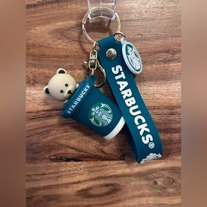 Starbucks Barista Bear Cup Silicone Keychain with Branded Strap